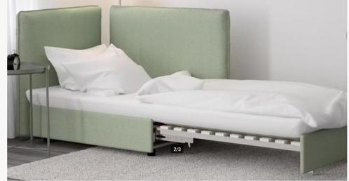 Ikea Vallentuna slaapbank/slaapelement met leuningen, Huis en Inrichting, Slaapkamer | Slaapbanken, Gebruikt, 200 cm, Grijs, Zwart