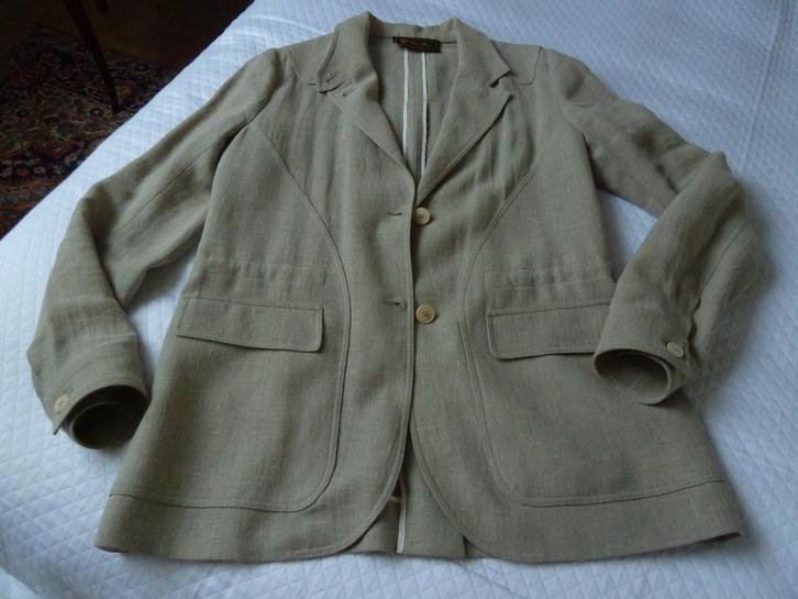 Loro Piana zuiver linnen safari jasje, lindgroen, mt. 38/40, Kleding | Dames, Jasjes, Kostuums en Pakken, Zo goed als nieuw, Jasje
