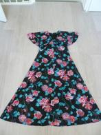 Lange, fleurige zomer bloemenjurk. Mt 38. Mooie kraag/hals., Maat 38/40 (M), Zwart, Ophalen of Verzenden, Zo goed als nieuw