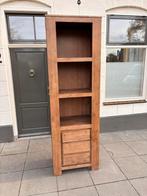 Stoere robuuste industriële houten boekenkast met lades, Huis en Inrichting, Kasten | Boekenkasten, Ophalen, 200 cm of meer, Teakhout