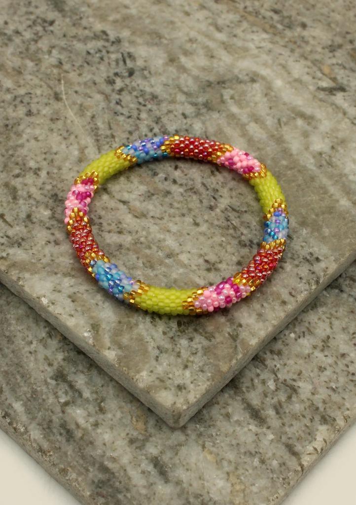 Glaskralen armband - meerkleurig - RB502, Sieraden, Tassen en Uiterlijk, Armbanden, Nieuw, Overige materialen, Overige kleuren