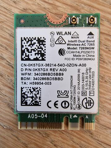 Intel Dual Band Wireless-AC 7265 beschikbaar voor biedingen