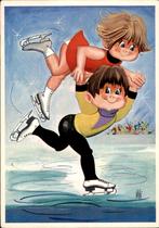 VHK, schaatsen, Willy Berg, Verzamelen, Ansichtkaarten | Themakaarten, Verzenden, 1960 tot 1980, Ongelopen, Sport en Spel