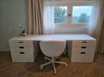 Extra lang bureau met 2 ladekasten, Ophalen, Zo goed als nieuw
