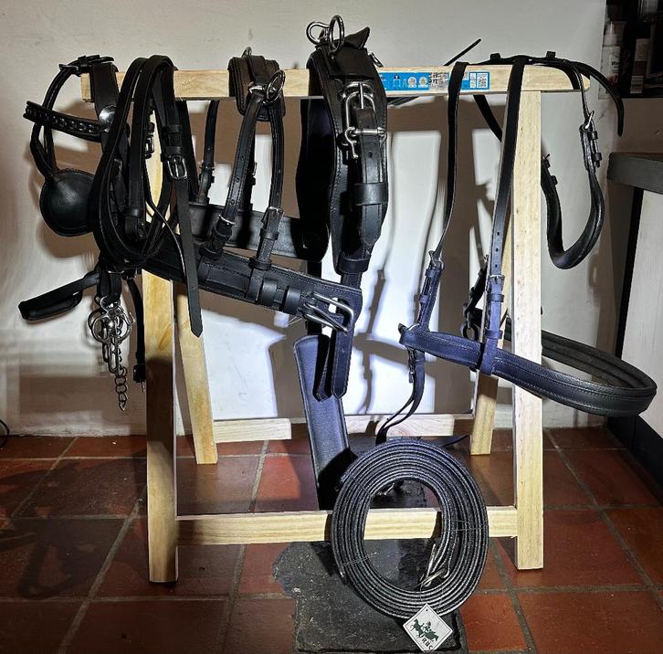 Zgan mentuig shet leer en ponyzadels, Dieren en Toebehoren, Paarden en Pony's | Hoofdstellen en Tuigage, Gebruikt, Overige soorten