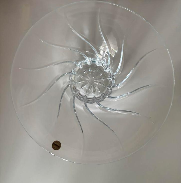 Kristallen schaal Mantova - 37cm, Huis en Inrichting, Woonaccessoires | Schalen en Manden, Zo goed als nieuw, Schaal, Rond, Glas