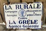 Emaille reclame | La Rurale | Assurantien, Ophalen of Verzenden, Gebruikt, Reclamebord