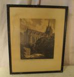 Prachtige Oude Gravure 'Stiftgasse Wenen' - 35x29, Antiek en Kunst, Kunst | Etsen en Gravures, Ophalen of Verzenden