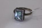 ring design zilver met aquamarijn steen, Blauw, Nieuw, Ophalen of Verzenden, 17 tot 18