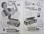 13 vintage advertenties reclames Douwe Egberts 1957 Pickwick, Verzamelen, Reclamebord, Gebruikt, Ophalen