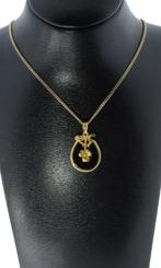 Hoefijzer onyx 20k gouden handgemaakte ketting hanger unisex