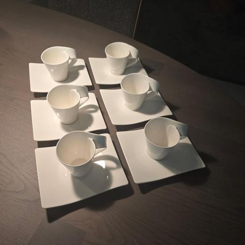 Villeroy & Boch New Wave Koffiekop & schotels 6 stuks, Huis en Inrichting, Keuken | Servies, Zo goed als nieuw, Kop(pen) en/of Schotel(s)