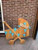Houten Geboortebord - Kinderwagen, Ophalen, Zo goed als nieuw, Geboortebord