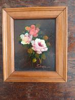 Olieverf Schilderijtje in Houten Lijst/Bloemdecor, Ophalen of Verzenden