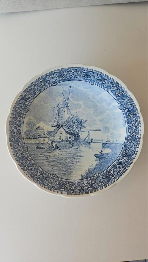 Delfts Blauw Bord Boch - Molenlandschap, Antiek en Kunst, Antiek | Wandborden en Tegels, Ophalen