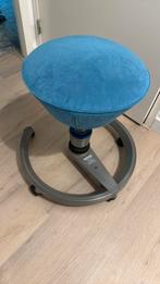 Swopper met nieuwe zitting middenblauw en stopwielen, Huis en Inrichting, Bureaustoelen, Ophalen, Zo goed als nieuw