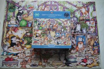 Puzzel Gerthy Garden retreat Kattenpuzzel humor 100% compl. beschikbaar voor biedingen