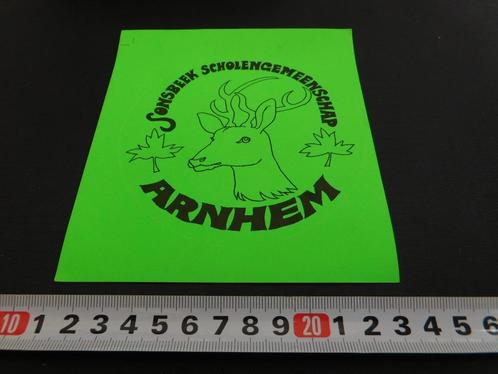 sticker Arnhem Sonsbeek scholengemeenschap, Verzamelen, Stickers, Zo goed als nieuw, Bedrijf of Vereniging, Ophalen