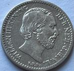 Schaars dubbeltje 1859, Postzegels en Munten, Munten | Nederland, Ophalen of Verzenden, Koning Willem III, 10 cent, Zilver