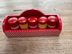 Houten speelgoed kruidenrekje/kruidenpotjes, zgan, Ophalen of Verzenden, Zo goed als nieuw, Hout, Speelkeuken-accessoire