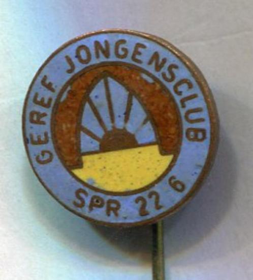 Geref. Jongensclub SPR 22. 6 email op koper speldje( W_170 ), Verzamelen, Speldjes, Pins en Buttons, Zo goed als nieuw, Speldje of Pin