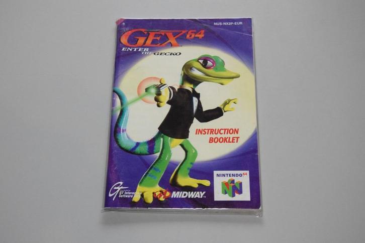 Nintendo 64 (N64): Gex 64 - Enter the Gecko (Handleiding), Spelcomputers en Games, Games | Nintendo 64, Gebruikt, Platform, 1 speler