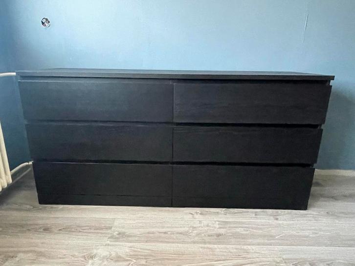 Ikea Malm ladekast - Zwart - 160cm, Huis en Inrichting, Kasten | Kledingkasten, Gebruikt, Minder dan 100 cm, 150 tot 200 cm, 25 tot 50 cm