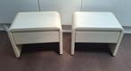 Set van 2 witte Space Age nachtkastjes., Ophalen, Minder dan 45 cm, Zo goed als nieuw, Minder dan 55 cm