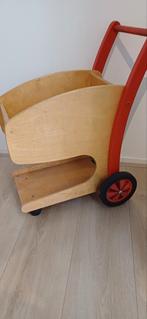 Houten winkelwagen,  kleutermateriaal, Kinderen en Baby's, Ophalen of Verzenden, Gebruikt, Duw- of Trekspeelgoed