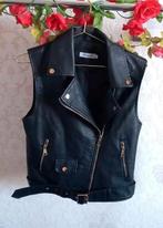 Lederlook gilet, Kleding | Dames, Bodywarmers, Ophalen of Verzenden, Nieuw, Maat 38/40 (M), Zwart
