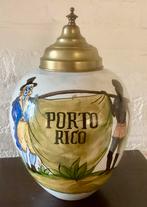 Grote antieke Tabakspot met koperen deksel. Porto Rico., Antiek en Kunst, Antiek | Keramiek en Aardewerk, Ophalen of Verzenden