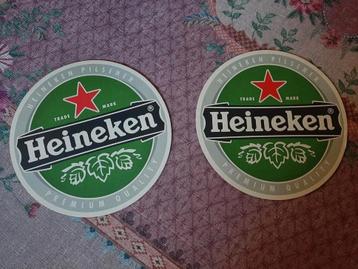  2 x Grote Heineken viltjes 32 cm. doorsnede  beschikbaar voor biedingen