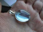 888/ verzilverde mystic topaas hanger, Nieuw, Ophalen of Verzenden, Met edelsteen, Zilver