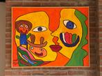 Groot kleurrijk acryl schilderij, Huis en Inrichting, Ophalen of Verzenden, Zo goed als nieuw, Schilderij, 75 tot 100 cm