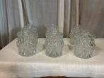 Set van 6 Vintage Glazen Lampenkappen, Huis en Inrichting, Wit, Rond, Ophalen of Verzenden, Zo goed als nieuw