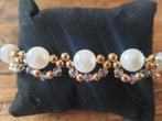 Handgemaakte armband met parels, Overige materialen, Wit, Nieuw, Met bedels of kralen