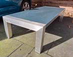 tafel met aluminium onderstel, bijna gratis, Gebruikt, Ophalen, Aluminium