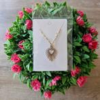 Goudkleurige rvs ketting. 'Heart 2', Ophalen of Verzenden, Zo goed als nieuw, Goud, Overige materialen