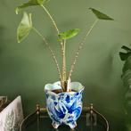 Bloempot pot H Bequet blauw goud, Ophalen of Verzenden