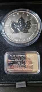 1998 Maple Leaf 10oz - 10 Jaar Jubileum RUILEN voor Zil-Bar, Postzegels en Munten, Edelmetalen en Baren, Ophalen of Verzenden