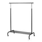 IKEA kledingrek Rigga zwart 2x, Ophalen, Met wielen, Gebruikt