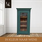 Landelijke klassieke vitrinekast, eendeurskast, linnenkast, Antiek en Kunst, Ophalen of Verzenden