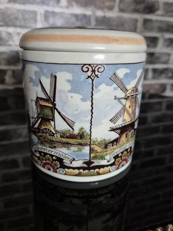 Porseleinen Stroopwafelpot met Molens beschikbaar voor biedingen