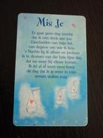 Kaartje Ik mis je / wenskaart / pasje met tekst - NIEUW !!!, Ophalen of Verzenden, Nieuw