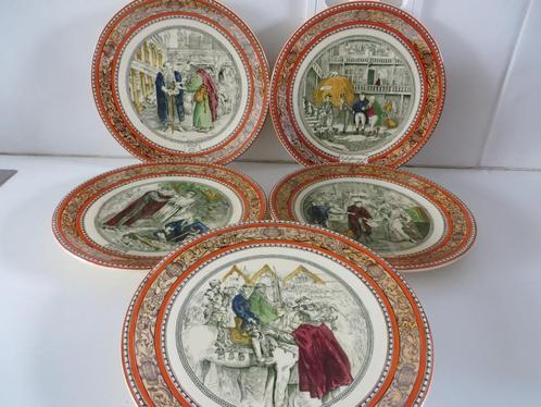 4 antieke wandborden, Shakespere, Great Britain, Antiek en Kunst, Antiek | Wandborden en Tegels, Ophalen of Verzenden