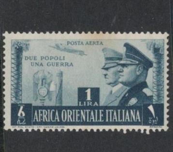 1941 1L Italiaans OOST-AFRIKA AS-Mussolini Hitler-schaars beschikbaar voor biedingen