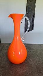 Prachtige Vintage Oranje Karaf/ Vass, Ophalen of Verzenden