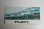Folder Renault modellenprogramma (1981) (13), Boeken, Auto's | Folders en Tijdschriften, Nieuw, Ophalen of Verzenden, Renault