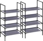 Schoenenrek met 4 niveaus, 2 stuks 45 x 28 x 80 cm, grijs, Ophalen of Verzenden, Nieuw