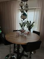 Bartafel met 4 barkrukken, 2 krukken, Ophalen of Verzenden, Zo goed als nieuw, 60 tot 90 cm